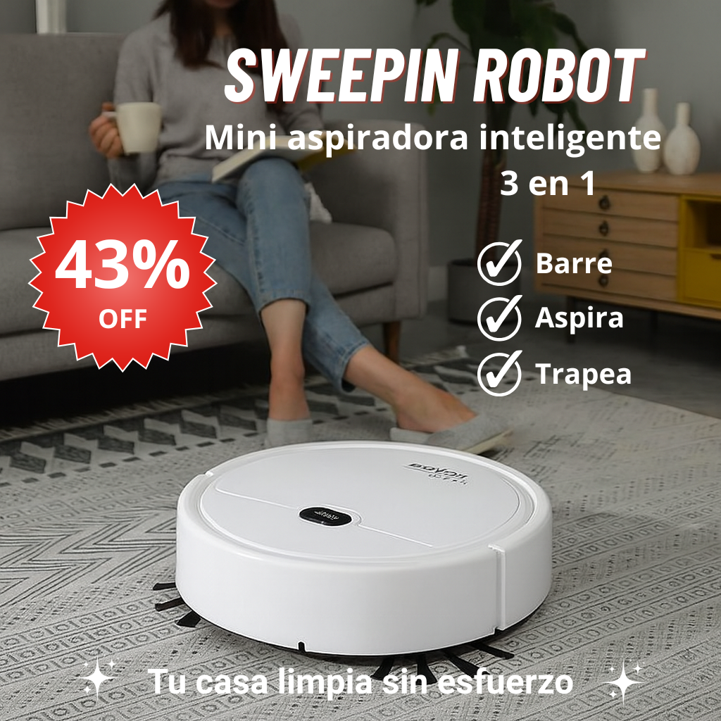 SWEEPIN ROBOT MINI ASPIRADORA INTELIGENTE - Tu casa limpia sin esfuerzo