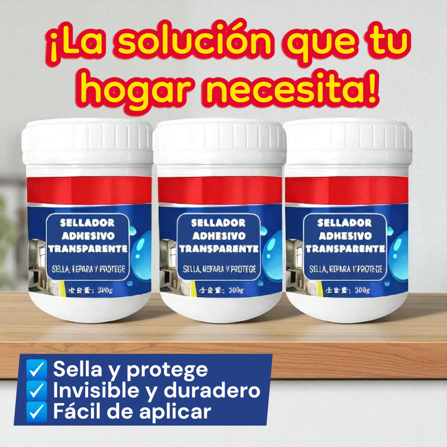 SELLADOR ADHESIVO TRANSPARENTE X3