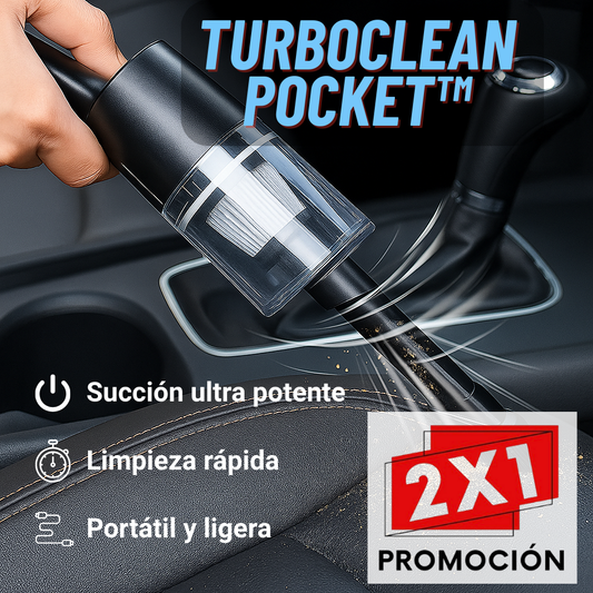 2x1 TURBOCLEAN POCKET™ - Mini Aspiradora 3 en 1 para auto y hogar