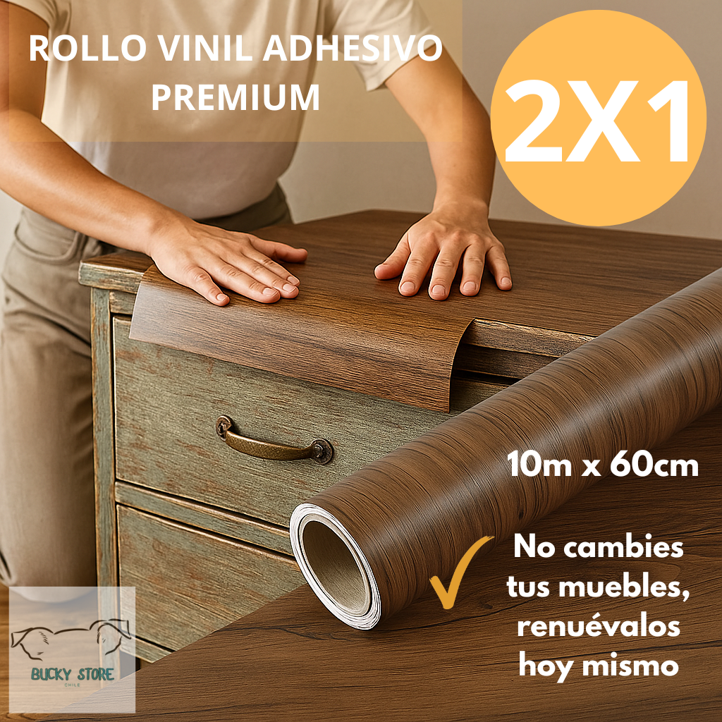 ROLLO VINIL ADHESIVO CAFÉ CALIDAD PREMIUM 10 METROS